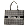 Dior Medium Canvas Houndstooth Embroidered Book Tote Secondhand