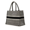 Dior Medium Canvas Houndstooth Embroidered Book Tote Secondhand