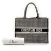 Dior Medium Canvas Houndstooth Embroidered Book Tote Secondhand
