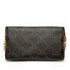Celine Small Triomphe Coated Canvas and Calfskin Cosmetic Pouch Secondhand