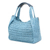 Stella McCartney Embroidered Leather Logo Straw Convertible Tote Secondhand