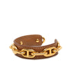 Hermès Leather and Gold Plated Chaine d Ancre Cuff Bracelet Secondhand