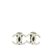 Chanel CC Silver Plated Lacquered Clip On Earrings Secondhand