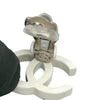 Chanel CC Silver Plated Lacquered Clip On Earrings Secondhand