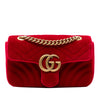 Gucci Small GG Marmont Matelasse Velvet Shoulder Bag Secondhand