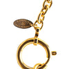 Chanel Gold Plated Circle Logo Pendant Necklace Secondhand