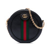 Secondhand Gucci Mini Calfskin Web Ophidia Round Crossbody