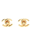 Chanel Gold Plated CC Turn Lock Clip on Earrings Secondhand