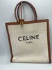 Celine Vertical Square Cabas Tote Canvas with Leather