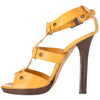 Jimmy Choo Mustard Leather Sandals - 2000s Second hand