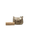 Secondhand Bottega Veneta Metallic Intrecciato Trimmed Cervo Deerskin Illusion Shoulder Bag