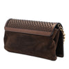 Secondhand Burberry Metallic Woven Calfskin and Suede Flap
