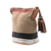 Secondhand Burberry Mini Mega Check Canvas Ashby Tassel Bucket Bag