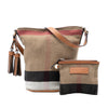Secondhand Burberry Mini Mega Check Canvas Ashby Tassel Bucket Bag
