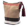 Secondhand Burberry Mini Mega Check Canvas Ashby Tassel Bucket Bag