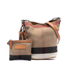 Secondhand Burberry Mini Mega Check Canvas Ashby Tassel Bucket Bag