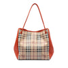 Secondhand Burberry Small Haymarket Check Coated Canvas and Calfskin Canterbury Tote