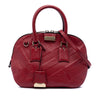 Secondhand Burberry Small Heritage Grain Check Embossed Leather Orchard Bowling Bag