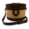 Secondhand Celine Medium Raffia and Calfskin Triomphe Tambour Crossbody