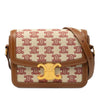 Secondhand Celine Teen Embroidered Canvas and Calfskin Triomphe Crossbody