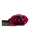 Secondhand Chanel CC Embellished Suede Tassel Oval Crossbody