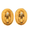 Secondhand Chanel CC Gold Plated Crown Oval Clip On Earrings