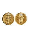 Secondhand Chanel CC Gold Plated Quilted Round Clip On Earrings