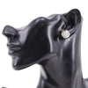 Secondhand Chanel CC Gold Plated Resin and Strass Striped Push Back Earrings