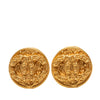 Secondhand Chanel CC Gold Plated Round Clip On Earrings