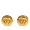 Secondhand Chanel CC Gold Plated Round Clip On Earrings