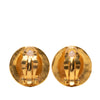Secondhand Chanel CC Gold Plated Round Clip On Earrings