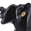 Secondhand Chanel CC Gold Plated Round Clip On Earrings