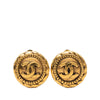 Secondhand Chanel CC Gold Plated Round Clip On Earrings