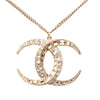 Secondhand Chanel CC Gold Plated Strass Moon Pendant Necklace