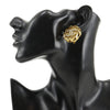 Secondhand Chanel CC Gold Plated Strass Round Clip On Earrings