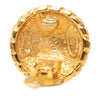 Secondhand Chanel CC Gold Plated Sunburst Round Clip On Earrings