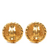 Secondhand Chanel CC Gold Plated Sunburst Round Clip On Earrings