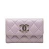 Secondhand Chanel CC Quilted Caviar Flap Card Holder