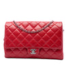 Secondhand Chanel CC Quilted Caviar Flap Clutch with Chain