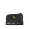 Secondhand Chanel CC Quilted Caviar Zip Around Coin Purse