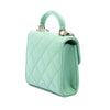 Secondhand Chanel CC Quilted Lambskin Top Handle Flap Coin Purse with Chain