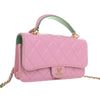 Secondhand Chanel CC Quilted Lambskin Top Handle Phone Holder with Chain