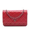 Secondhand Chanel CC Quilted Patent Wallet On Chain