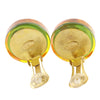 Secondhand Chanel CC Resin Embedded Camellia Shoe Gold Plated Clip On Earrings