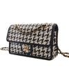 Secondhand Chanel CC Woven Lambskin and Viscose Houndstooth Single Flap