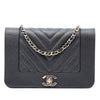 Secondhand Chanel Chevron Caviar Mademoiselle Wallet On Chain