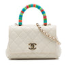 Secondhand Chanel Extra Mini Quilted Goatskin Rainbow Top Handle Flap