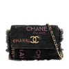 Secondhand Chanel Fringe Denim Mood Clutch with Chain