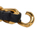 Secondhand Chanel Gold Plated and Calfskin Logo Plate Chain Bracelet