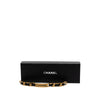 Secondhand Chanel Gold Plated and Calfskin Logo Plate Chain Bracelet
